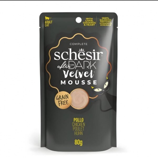 Schesir After Dark Velvet Mousse for Cat Chicken Wet Food 80G