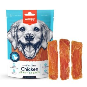 Wanpy Chicken Jerky Steaks Dog Treats 100G