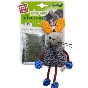 GiGwi Rabbit Refillable Silvervine with 3 Silvervine Teabags in Ziplock Bag Cat Toy
